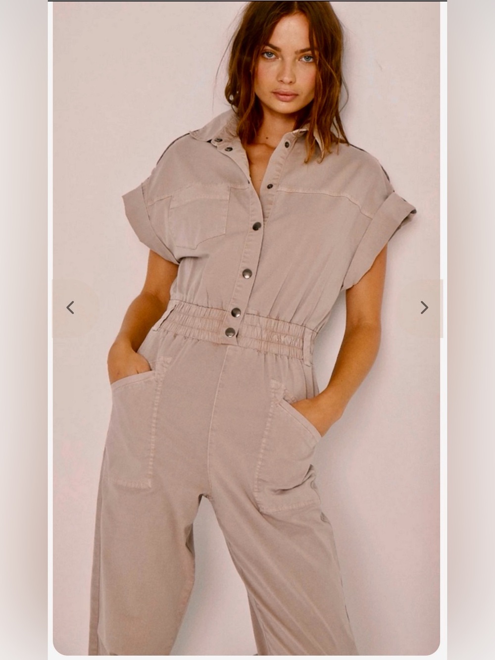 [$240] PISTOLA S/XS Jumpsuit DANI Blush Pink/Taupe Anthropologie Lowest Price